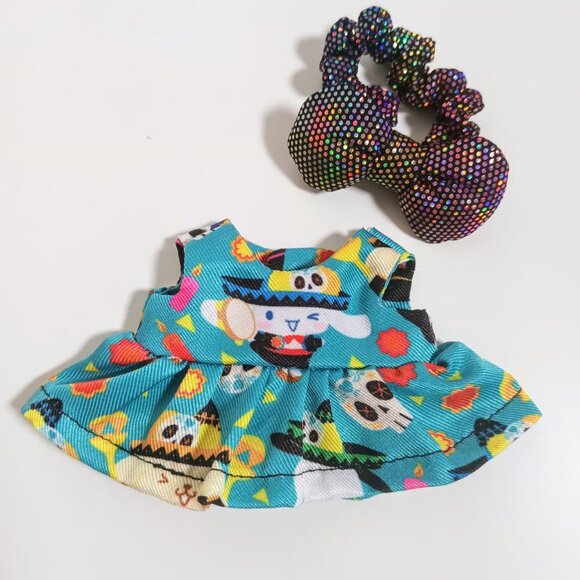 Custom Sanrio Cinnamoroll Dress and Metallic Bow Made to fit Labubu - Picture 4 of 6